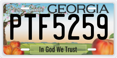 GA license plate PTF5259