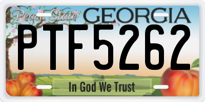 GA license plate PTF5262