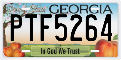 GA license plate PTF5264