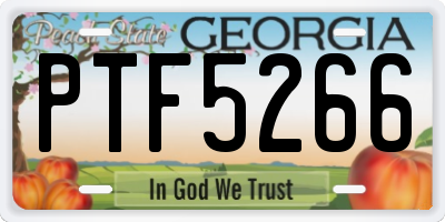 GA license plate PTF5266