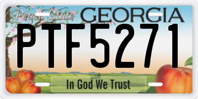 GA license plate PTF5271