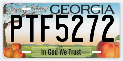 GA license plate PTF5272
