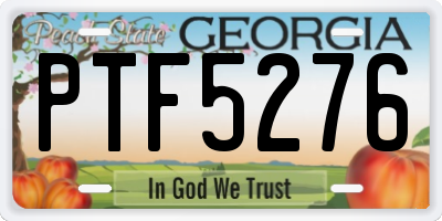 GA license plate PTF5276