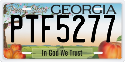 GA license plate PTF5277