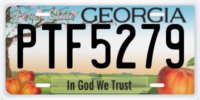 GA license plate PTF5279