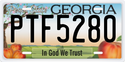 GA license plate PTF5280