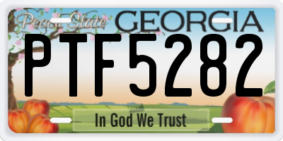 GA license plate PTF5282