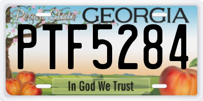 GA license plate PTF5284