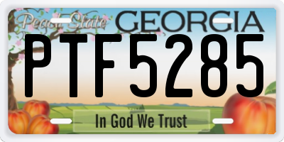GA license plate PTF5285