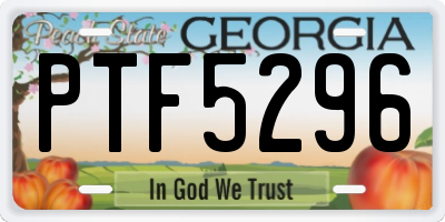GA license plate PTF5296