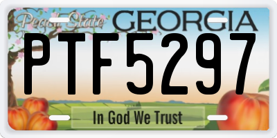 GA license plate PTF5297
