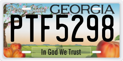 GA license plate PTF5298