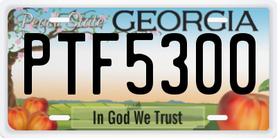 GA license plate PTF5300