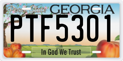 GA license plate PTF5301