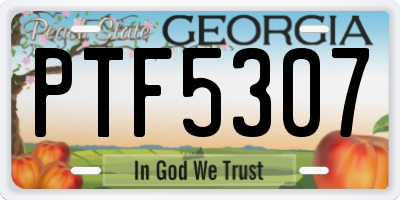 GA license plate PTF5307