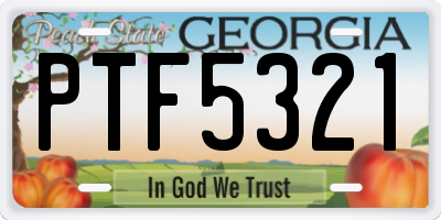 GA license plate PTF5321