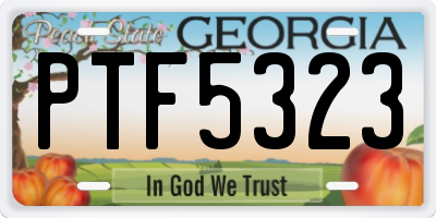 GA license plate PTF5323