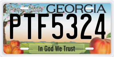 GA license plate PTF5324