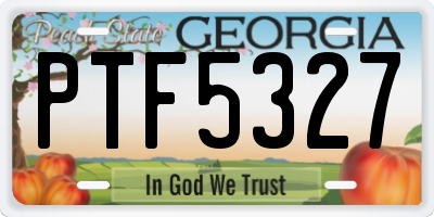 GA license plate PTF5327