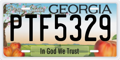 GA license plate PTF5329