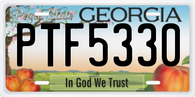 GA license plate PTF5330