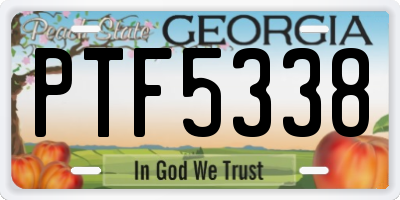 GA license plate PTF5338