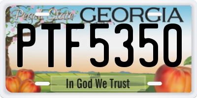 GA license plate PTF5350