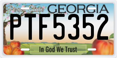 GA license plate PTF5352