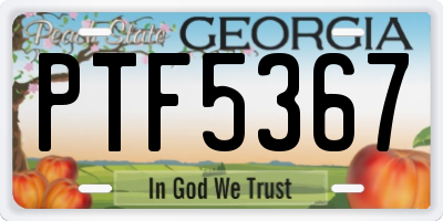 GA license plate PTF5367