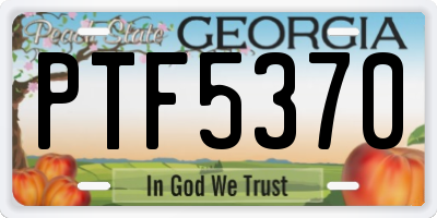 GA license plate PTF5370