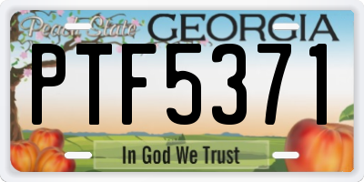 GA license plate PTF5371