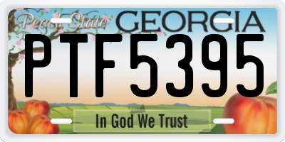 GA license plate PTF5395