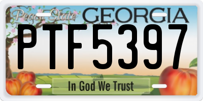 GA license plate PTF5397