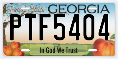 GA license plate PTF5404