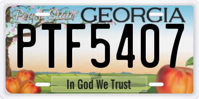 GA license plate PTF5407