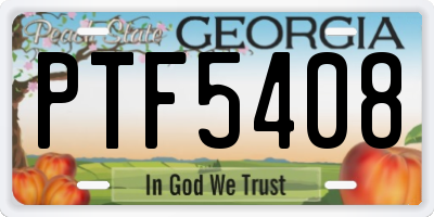 GA license plate PTF5408