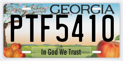 GA license plate PTF5410