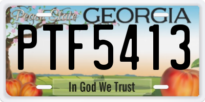 GA license plate PTF5413