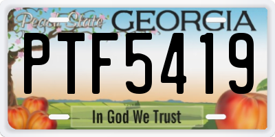 GA license plate PTF5419