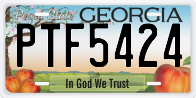 GA license plate PTF5424