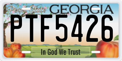 GA license plate PTF5426