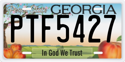 GA license plate PTF5427