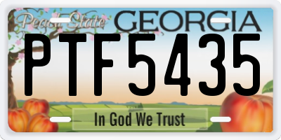 GA license plate PTF5435