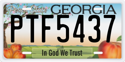 GA license plate PTF5437