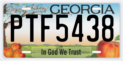 GA license plate PTF5438