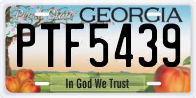 GA license plate PTF5439