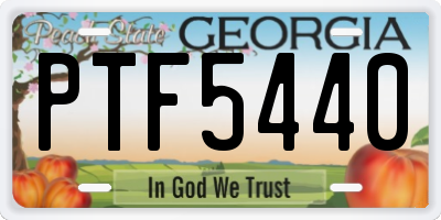 GA license plate PTF5440