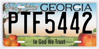 GA license plate PTF5442
