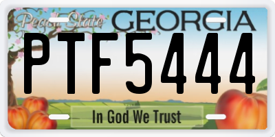 GA license plate PTF5444