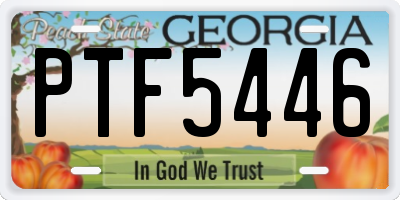 GA license plate PTF5446
